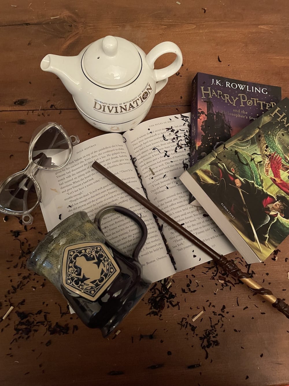 Book, tea, Harry Potter books
